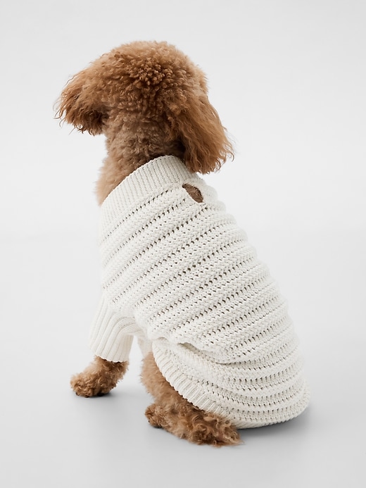 2 of 8 showing, with the color new off white of product Crochet Pet Sweater