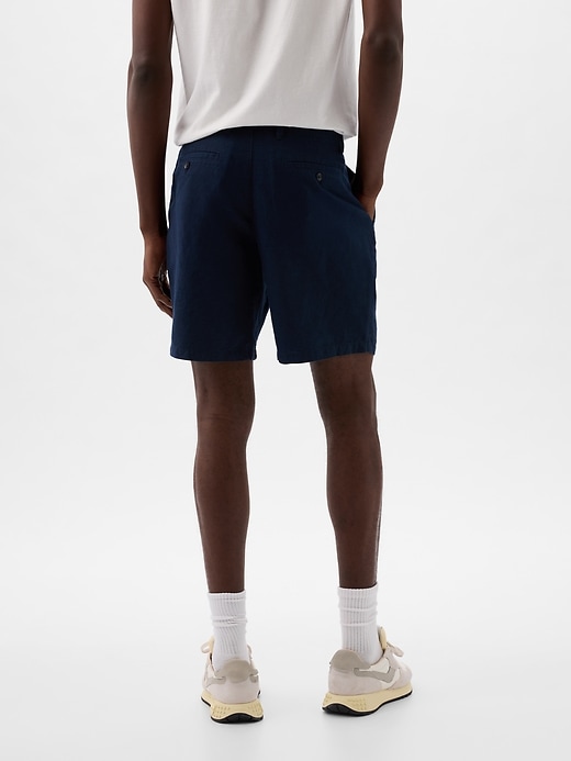 Image number 4 showing, 8" Linen-Cotton Shorts