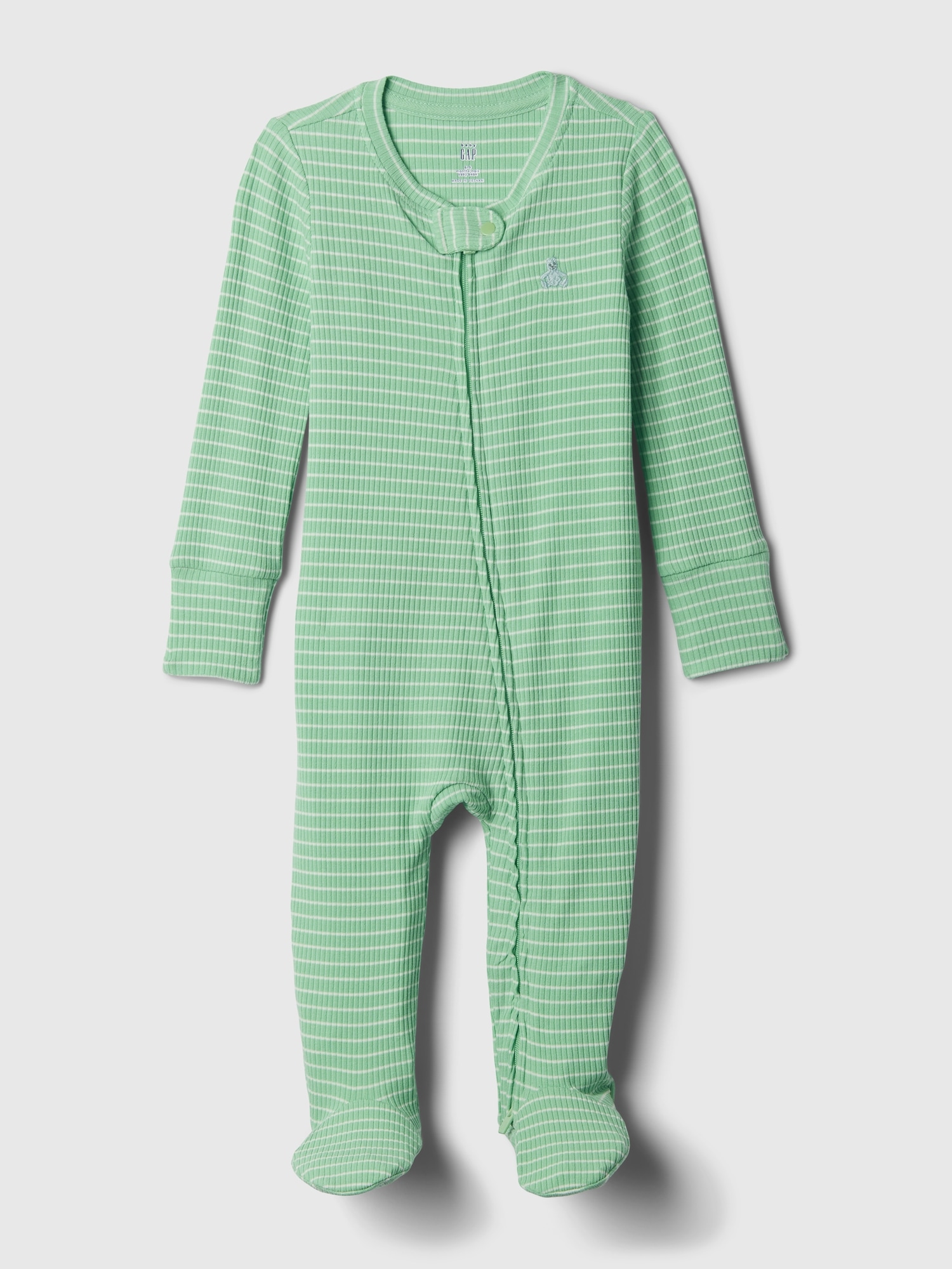 Gap Kids' Baby First Favorites Tinyrib Footed One-piece In Meadow Green