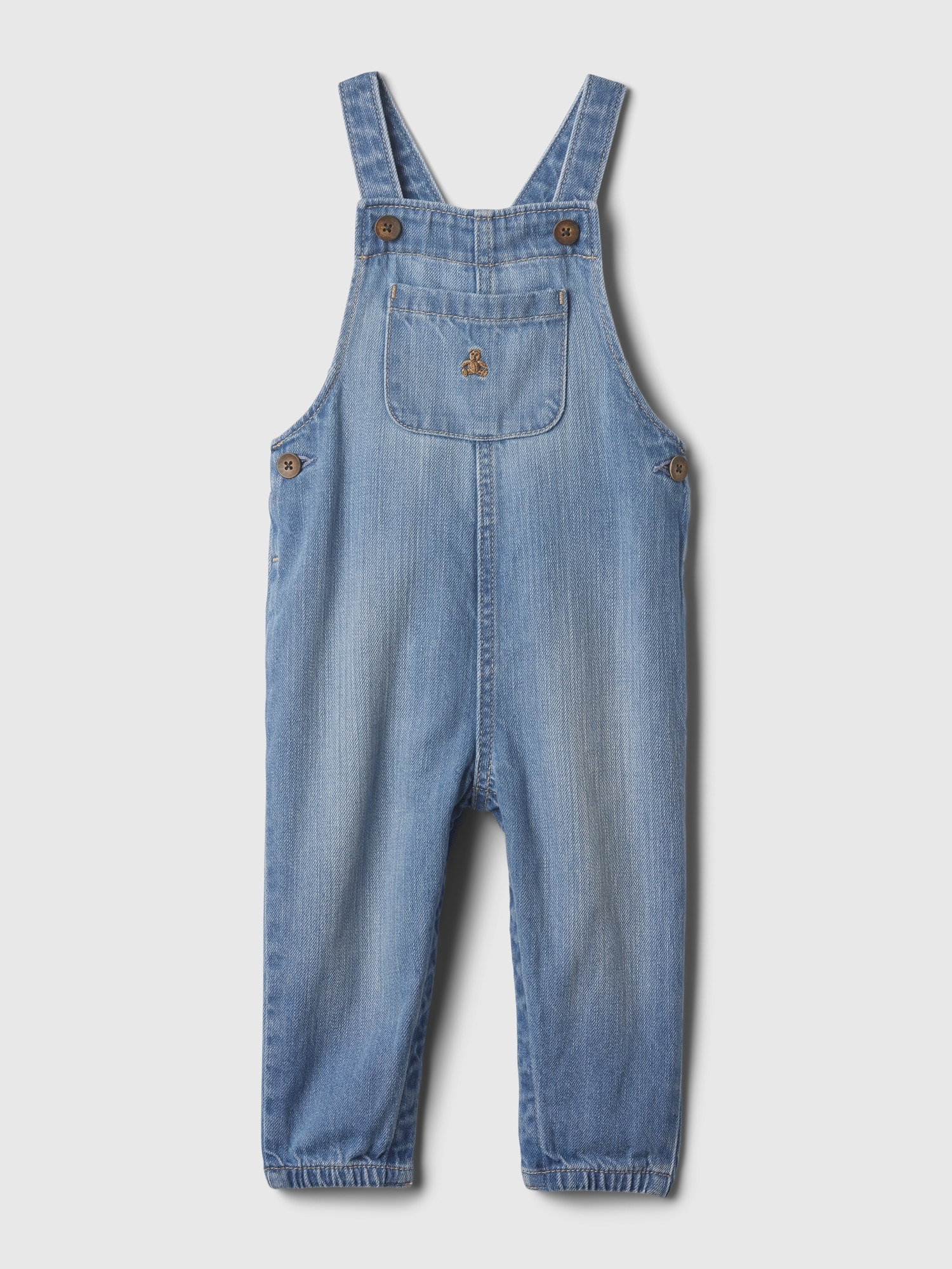 Gap Kids' Baby Organic Cotton Denim Overalls In Dark Denim