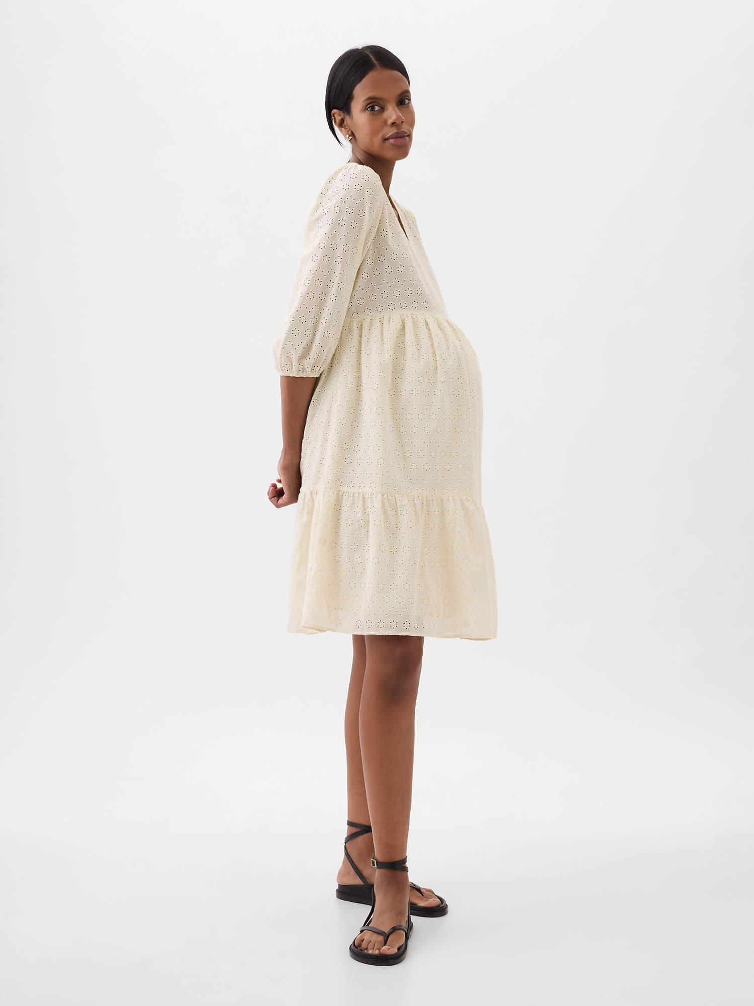 Eyelet maternity dress store
