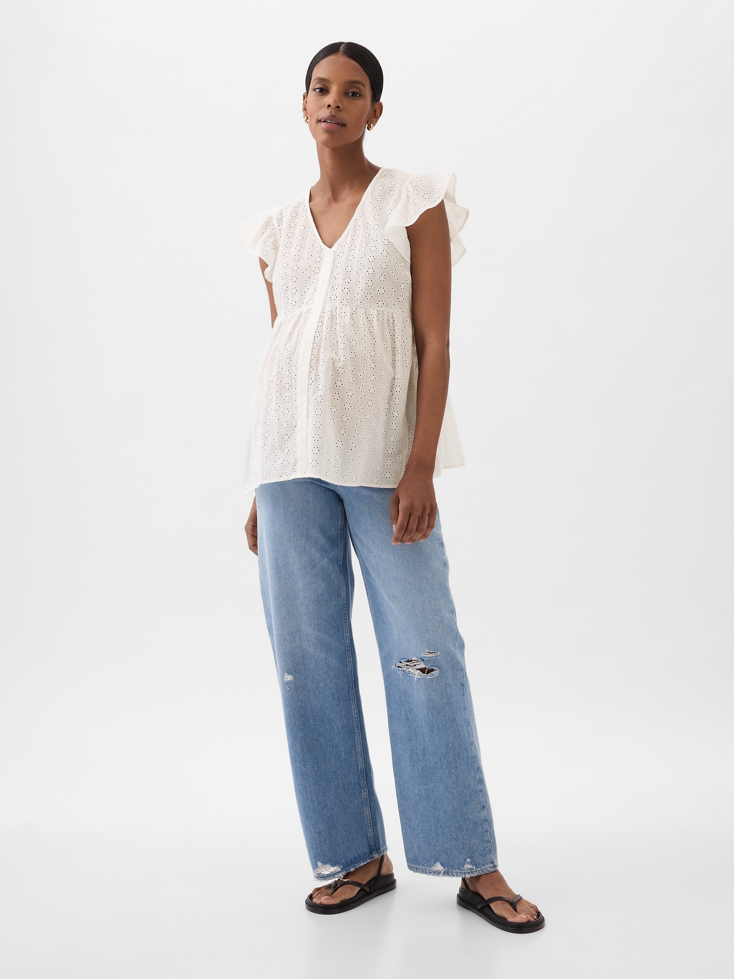 Maternity Eyelet Shirt