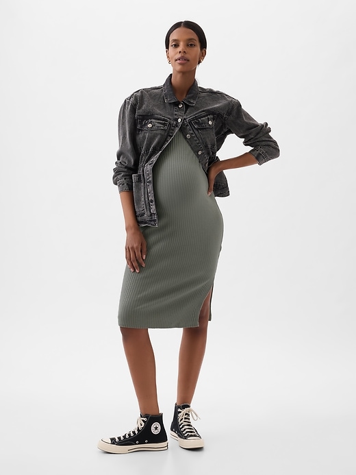 Maternity Rib Midi Tank Dress | Gap