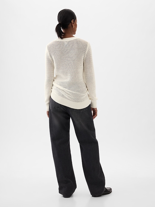 2 of 8 showing, with the color new off white of product Maternity Crochet Sweater