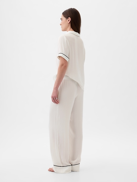 2 of 8 showing, with the color new off white of product Satin PJ Pants
