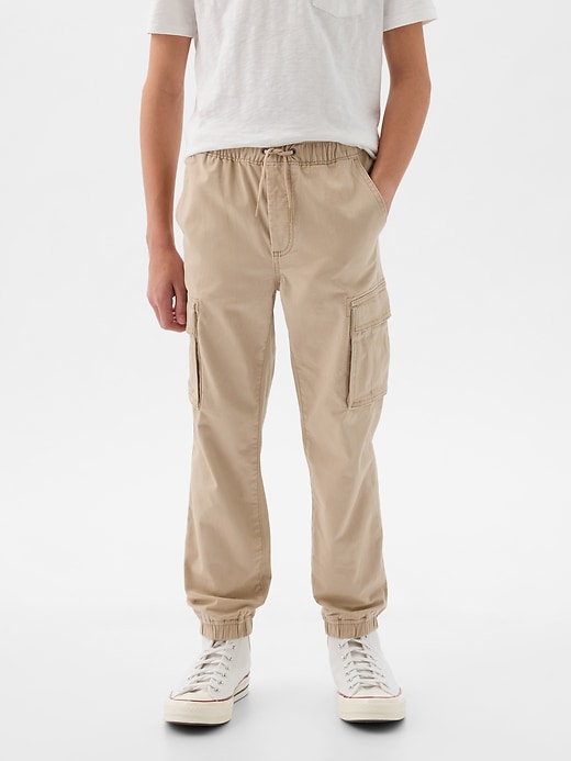 2 of 8 showing, with the color beige of product Kids Everyday Cargo Joggers