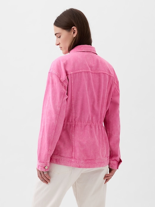 2 of 8 showing, with the color india pink of product Cinched Denim Jacket