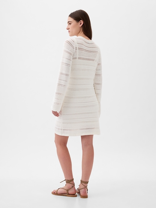 2 of 8 showing, with the color new off white of product Crochet Mini Dress