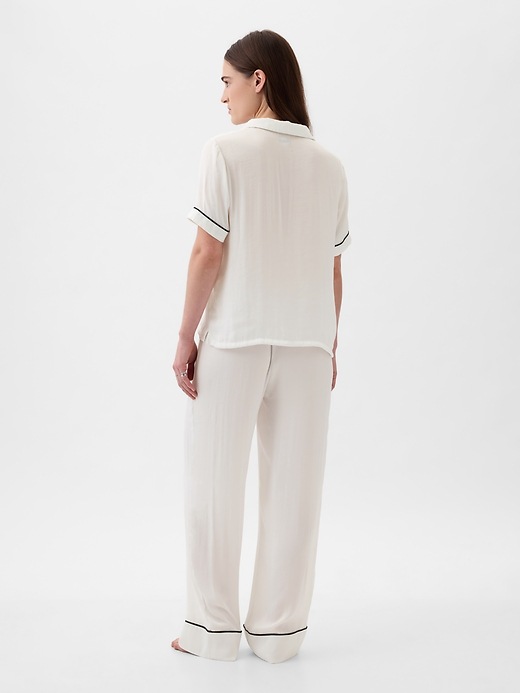 2 of 8 showing, with the color new off white of product Satin PJ Shirt