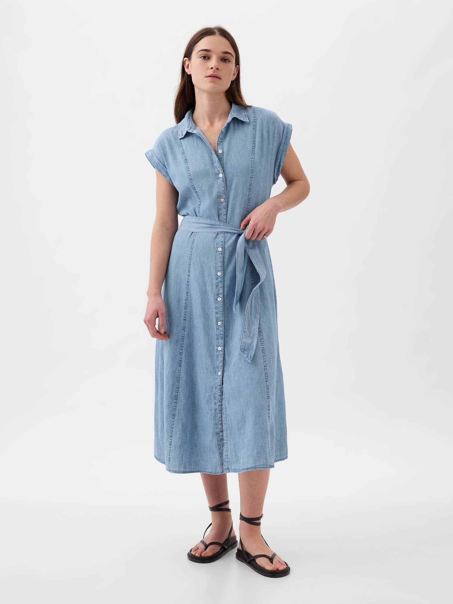 Denim Midi Shirtdress