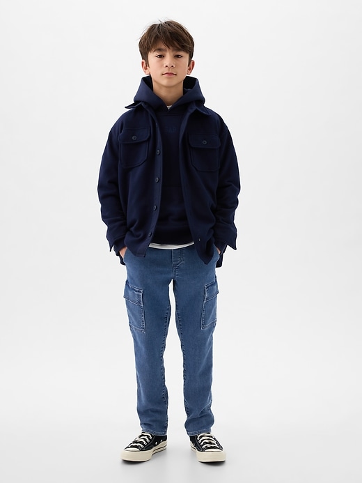 1 of 8 showing, with the color medium wash of product Kids Cargo Denim Joggers