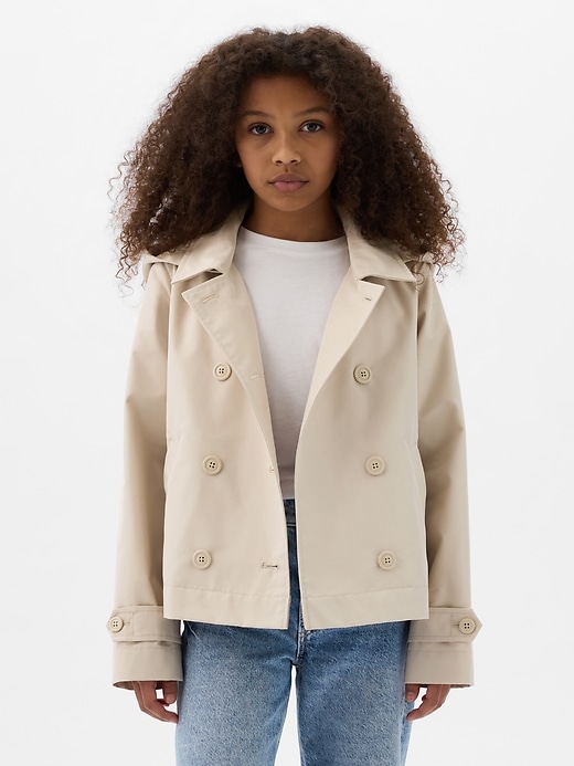 Image number 1 showing, Kids Cropped Trench Coat