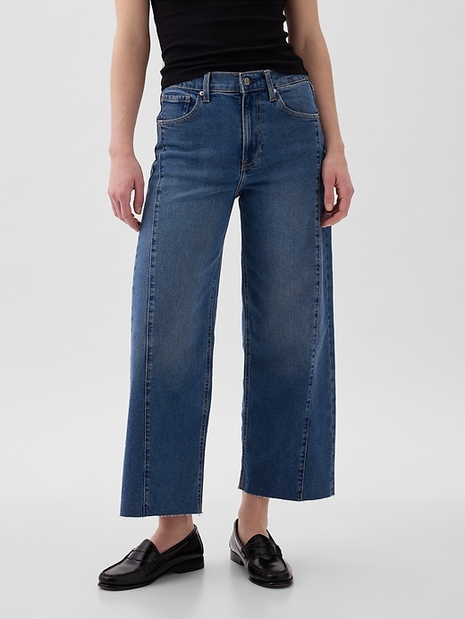 Image number 2 showing, High Rise Stride Wide-Leg Ankle Jeans