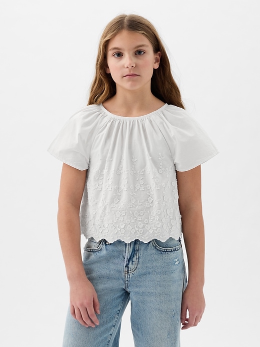 Image number 1 showing, Kids Eyelet Flutter Shirt