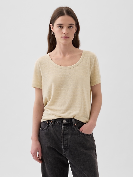 Image number 1 showing, Linen-Blend T-Shirt