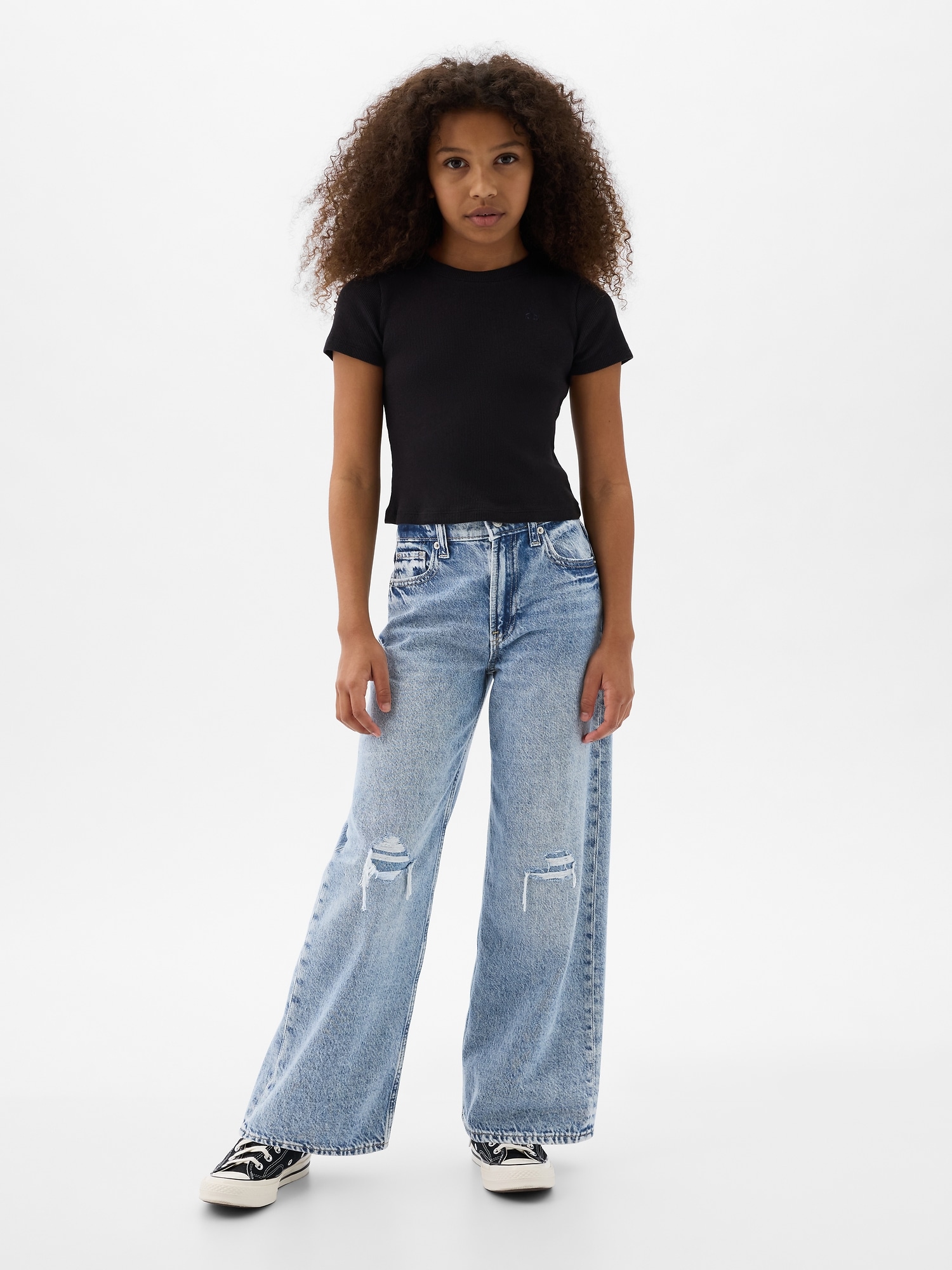 Kids Low Rise Stride Wide-Leg Jeans