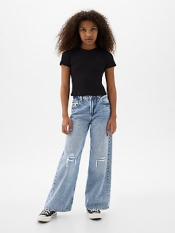 Kids Low Rise Stride Wide-Leg Jeans