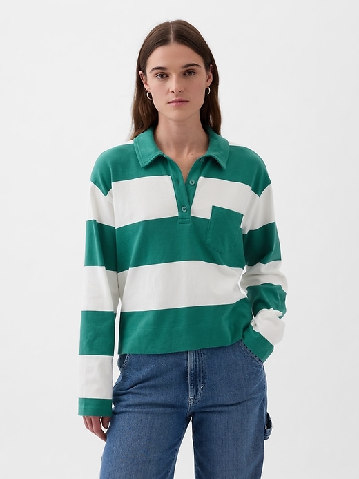 Image number 5 showing, Cropped Rugby Polo Shirt