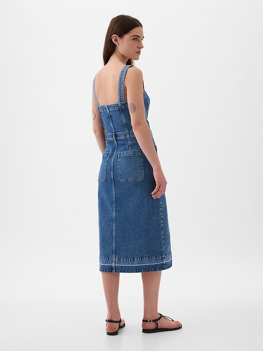 Image number 2 showing, Apron Denim Midi Dress