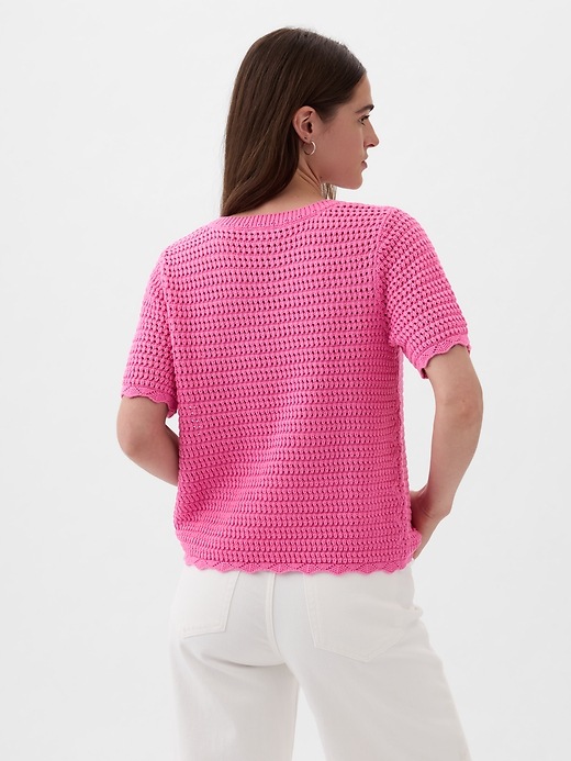 2 of 8 showing, with the color indie pink of product Crochet Sweater