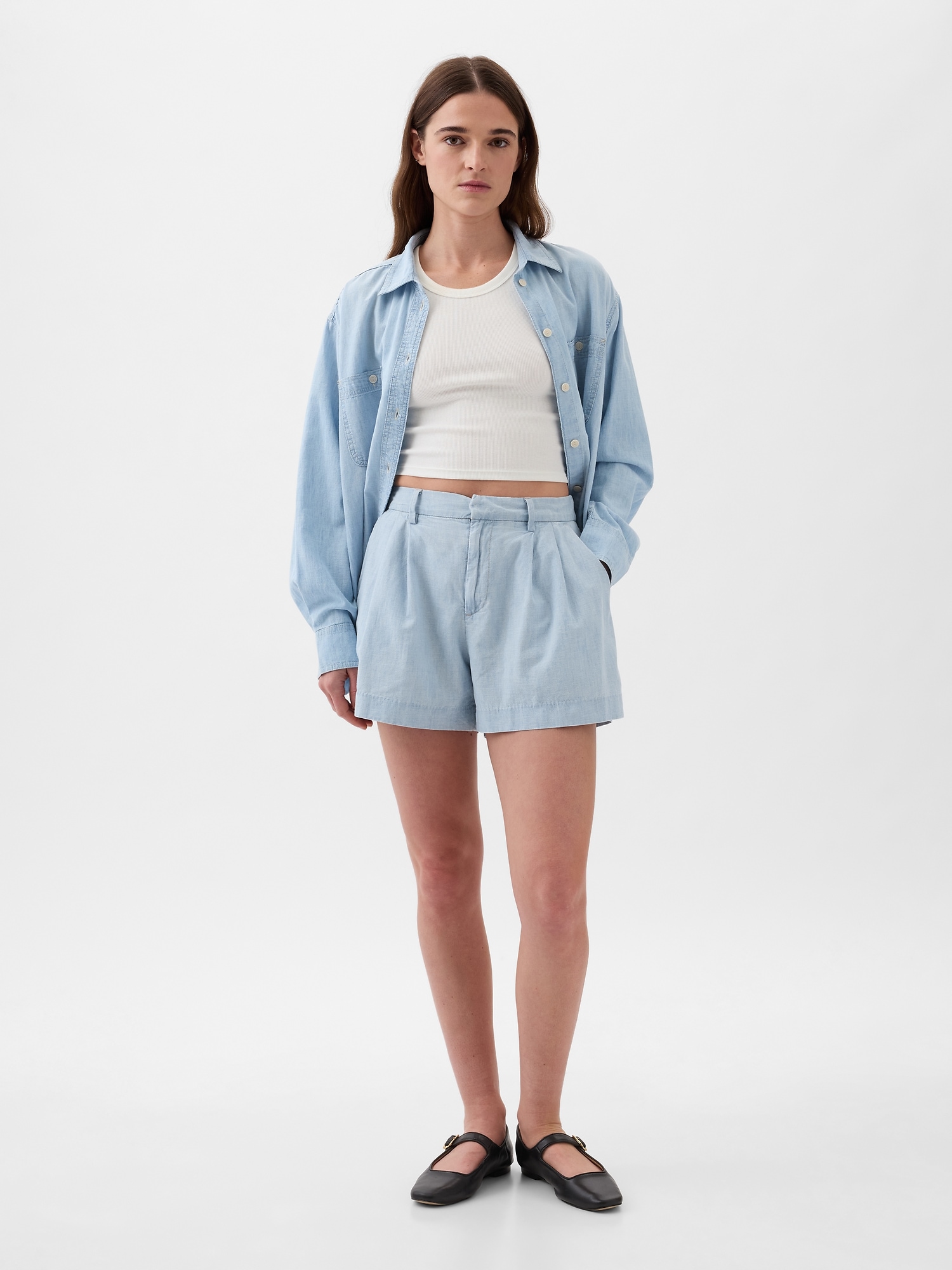 Shop Gap 365 High Rise Shorts In Light Indigo