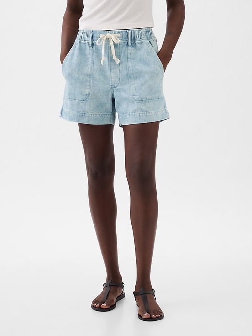 2 of 8 showing, with the color light indigo of product Denim Easy Shorts