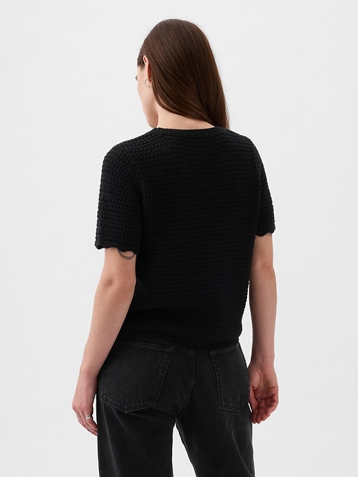 2 of 8 showing, with the color black of product Crochet Sweater