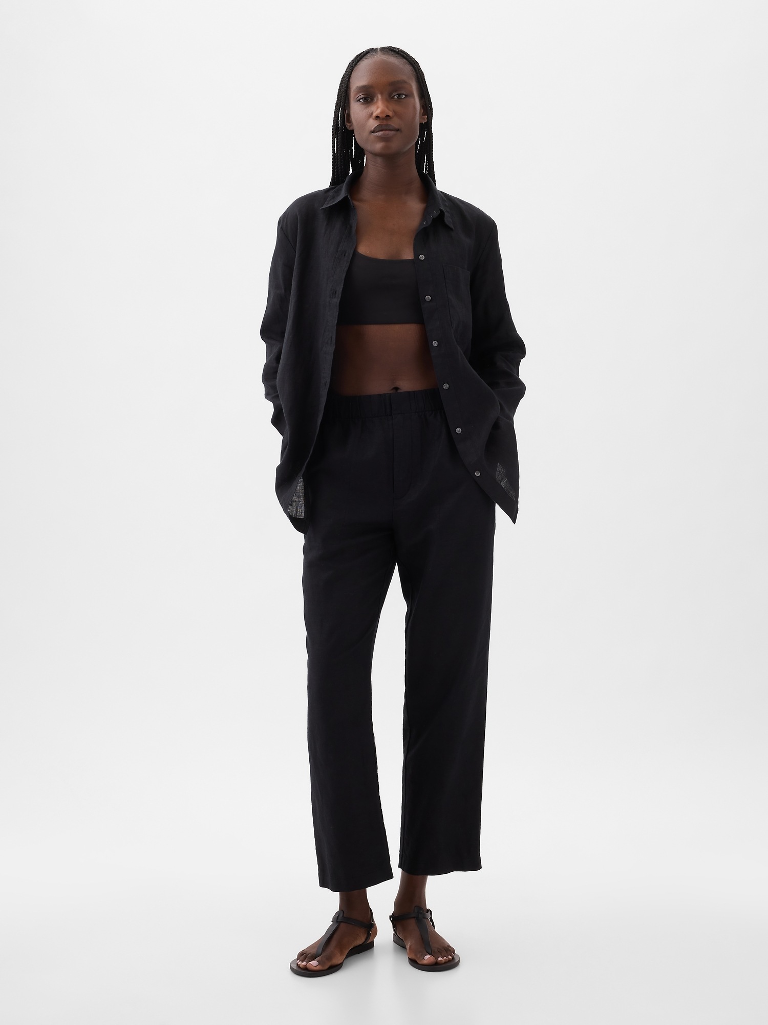 Linen Boyfriend Shirt Gap