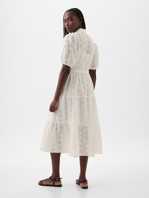 Image number 2 showing, Eyelet Tiered Midi Dress