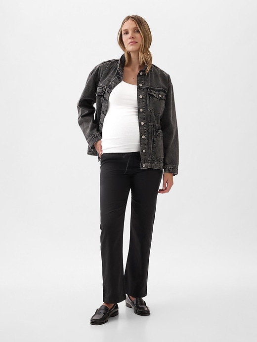 Image number 2 showing, Maternity Full Panel Twill Khakis