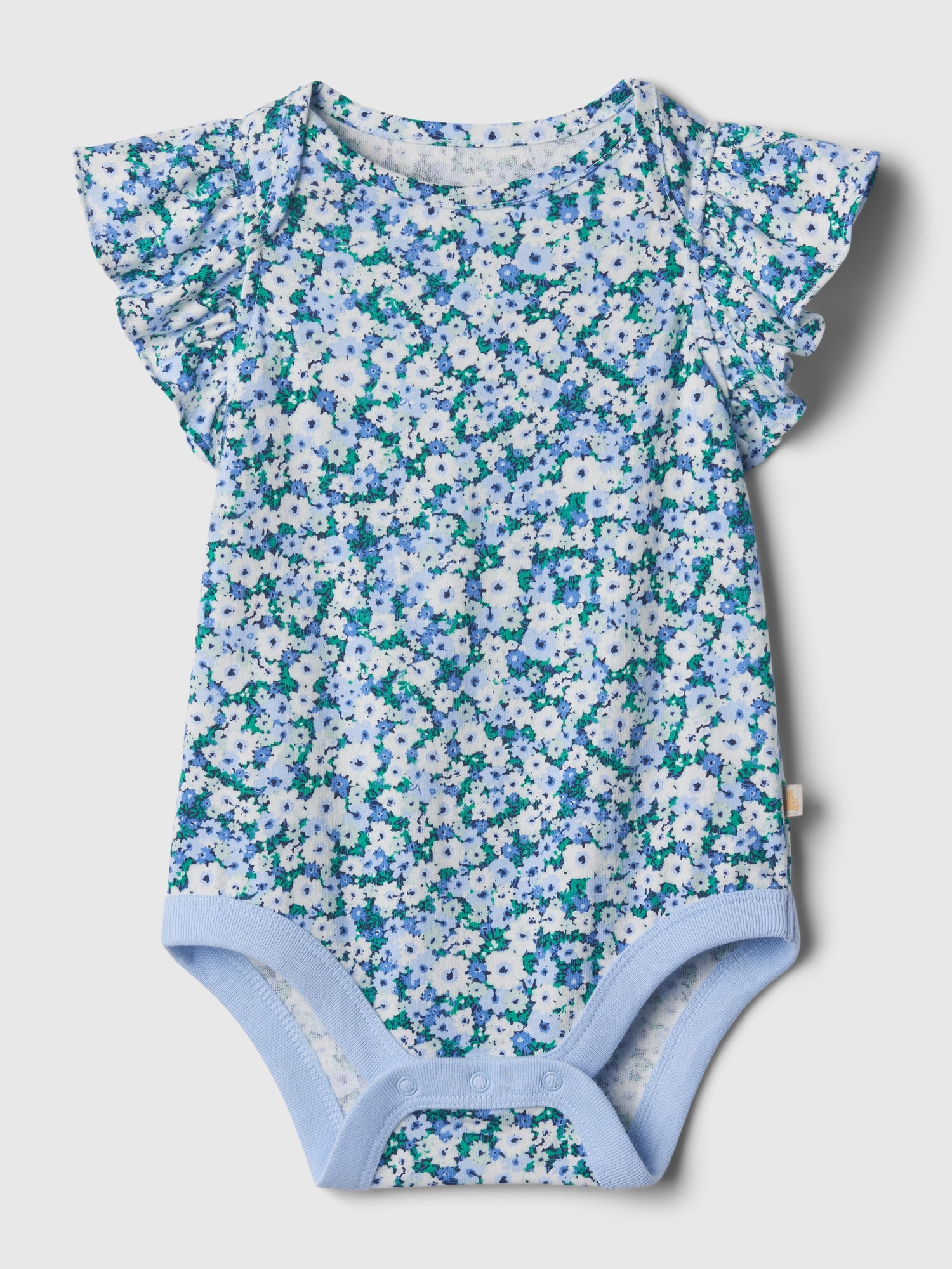 Gap Baby Mix And Match Ruffle Bodysuit In Light Blue Floral