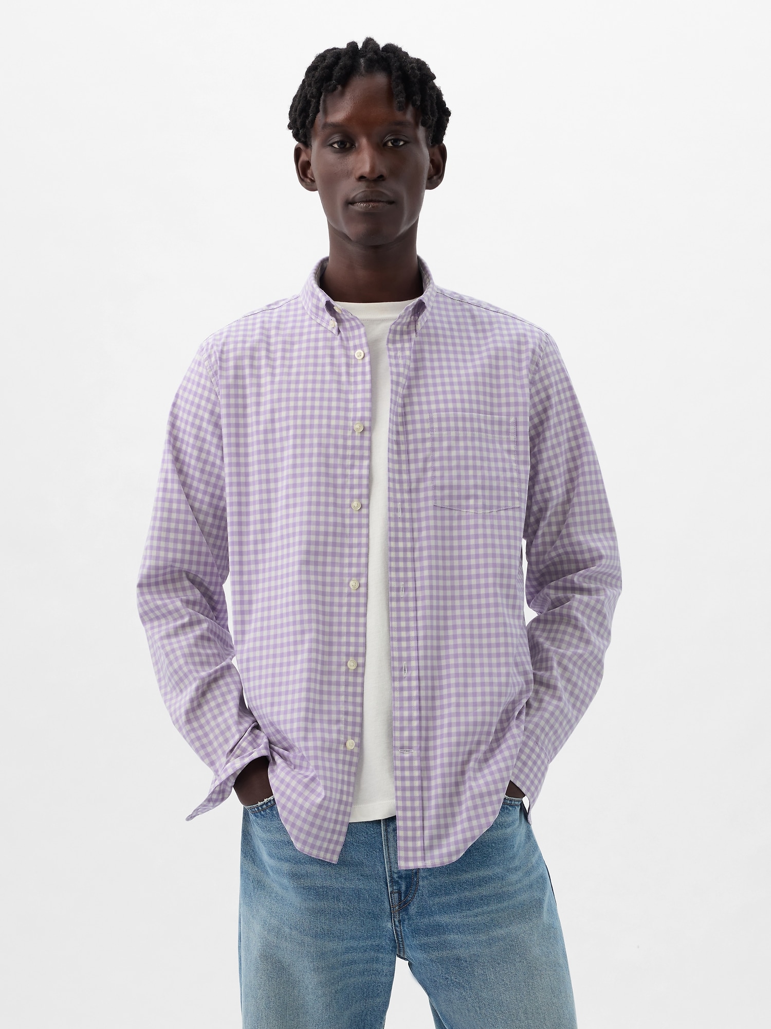 Gap All-day Poplin Shirt In Standard Fit In Sail Storm