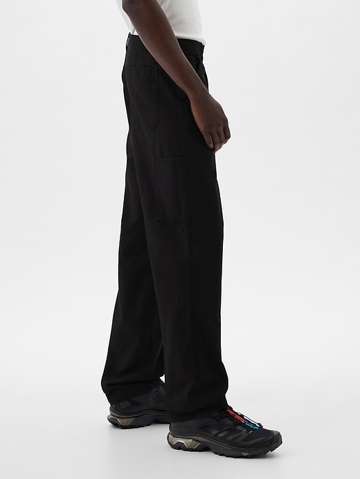 【SATIIIZ】Nape Double Nnee Carpenter Cotton Pants SATIIIZ】Nape Double Nnee Carpenter Cotton Pants