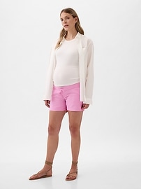 View large product image 1 of 1. Maternity Linen-Cotton Shorts