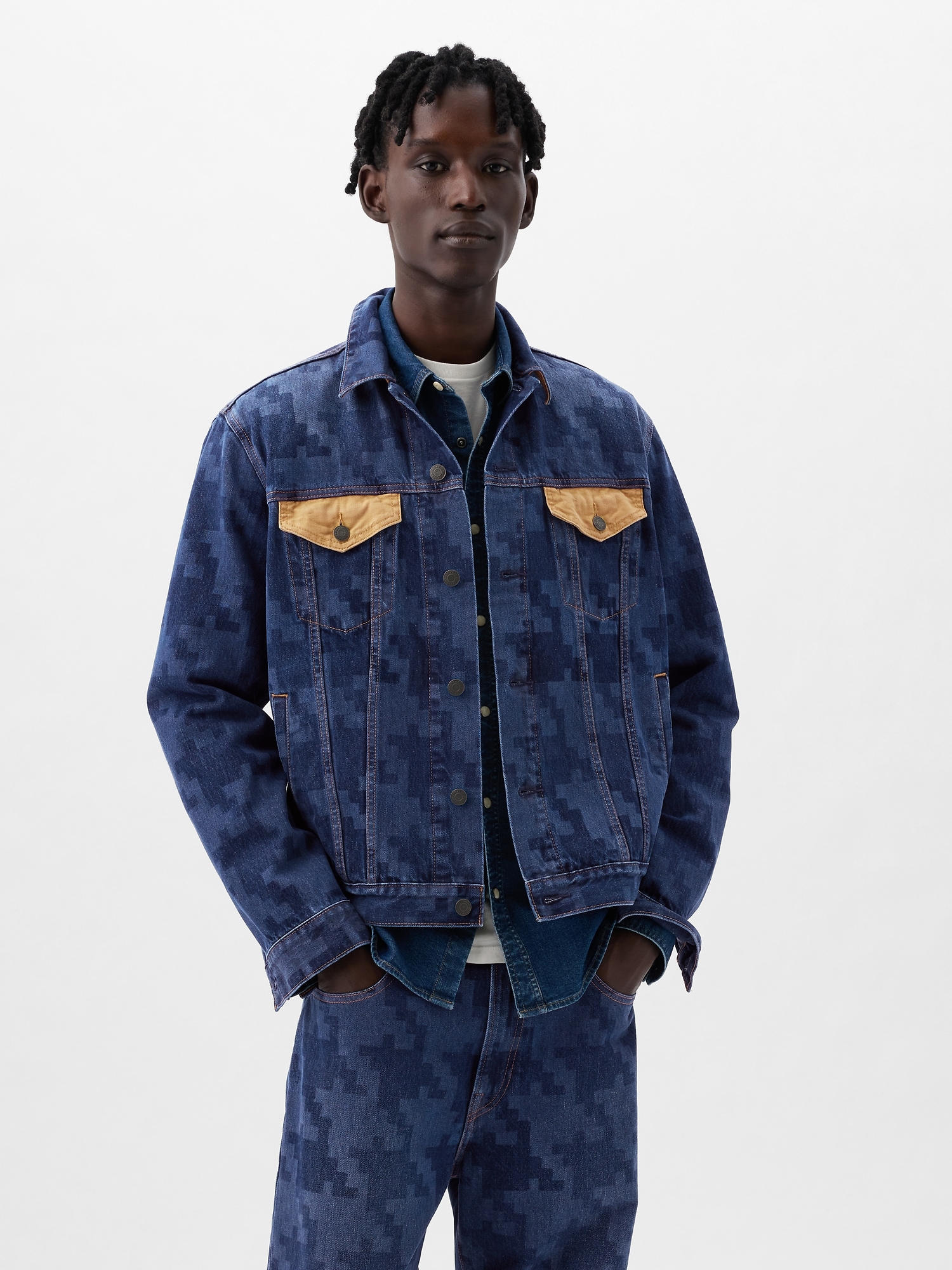 Shop Gap Dap ×  Organic Cotton Icon Denim Jacket In Dark Indigo