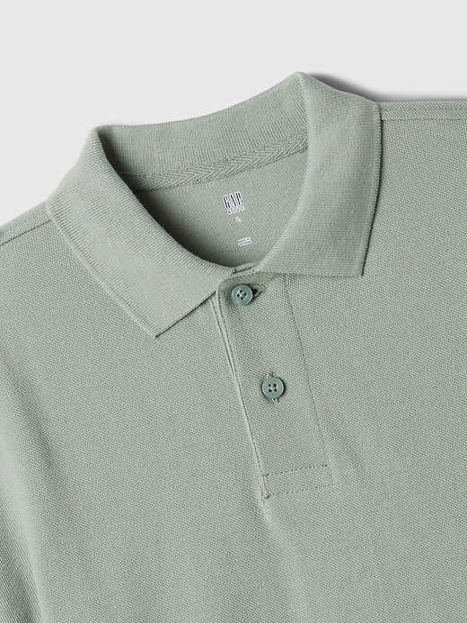 2 of 8 showing, with the color sage of product Kids Pique Polo Shirt