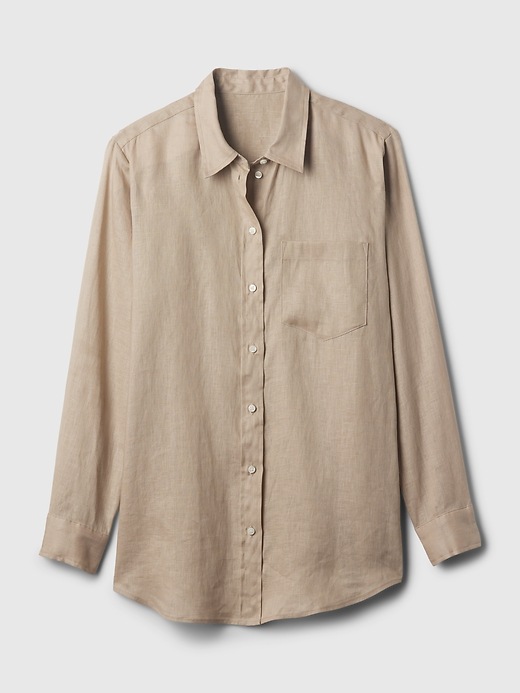 Image number 4 showing, 100% Linen Boyfriend Shirt