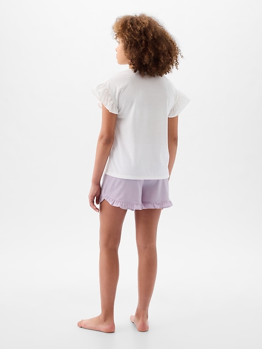 2 of 8 showing, with the color new off white of product Kids Recycled Flutter PJ Set