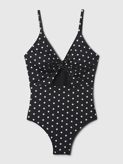 Image number 3 showing, Tie-Knot Cutout One-Piece Swimsuit