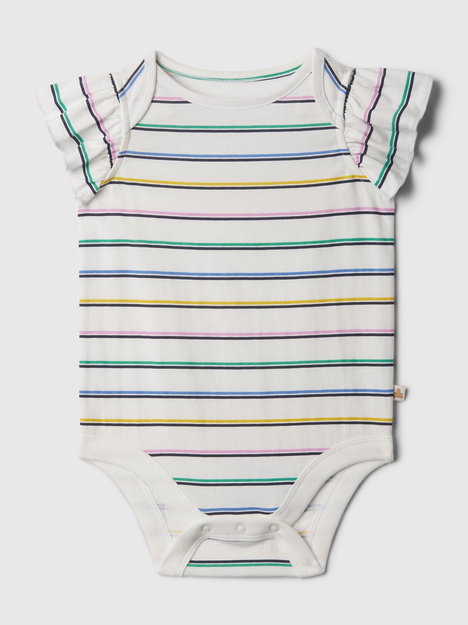 Gap Baby Mix And Match Ruffle Bodysuit In White Multi Stripe