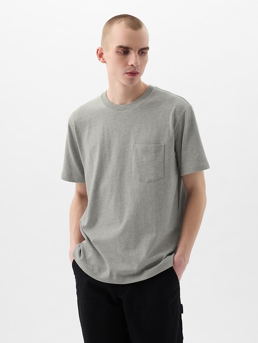 1 of 8 showing, with the color Grey of product Heavyweight Pocket T-Shirt