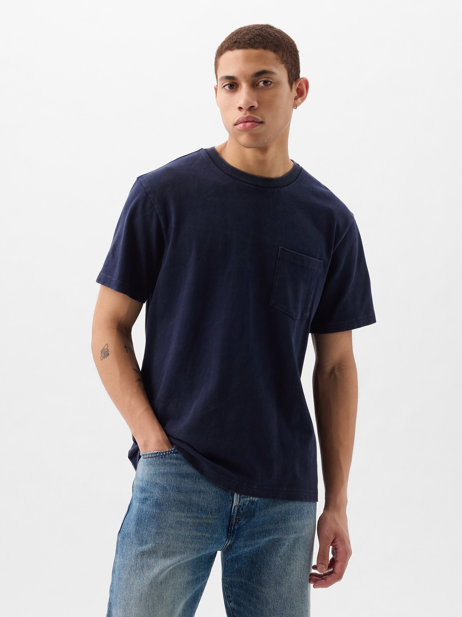 Shop Gap Heavyweight Pocket T-shirt In Blue