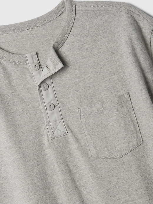 2 of 8 showing, with the color light heather grey of product Kids VintageSoft Henley T-Shirt