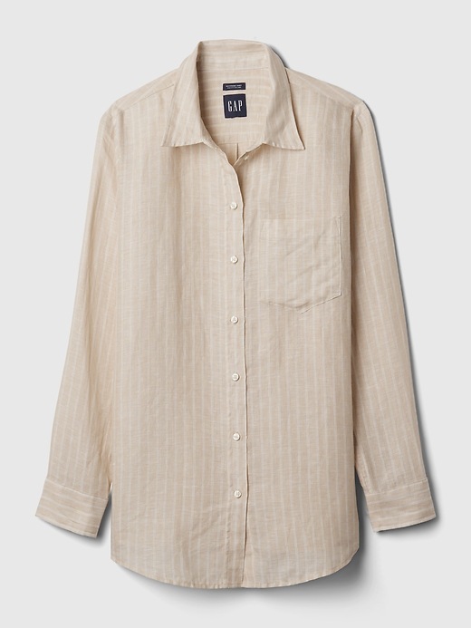 Image number 5 showing, 100% Linen Boyfriend Shirt