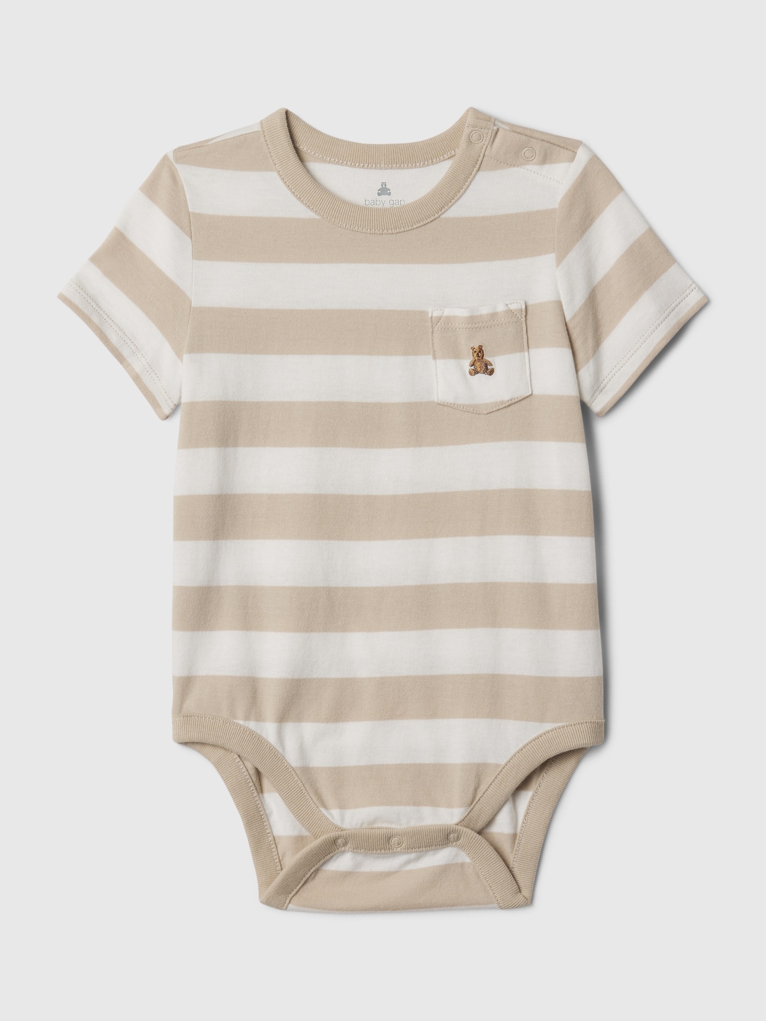 Gap Baby Pocket Bodysuit In Off White Stripe