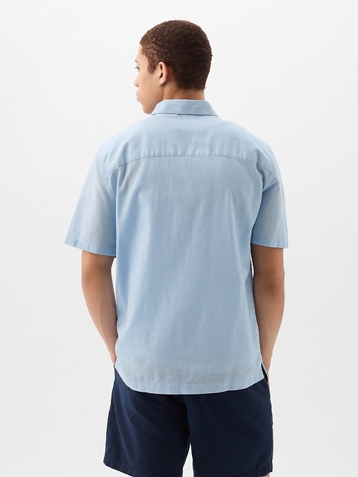 2 of 8 showing, with the color light blue shadow of product Linen-Cotton Shirt