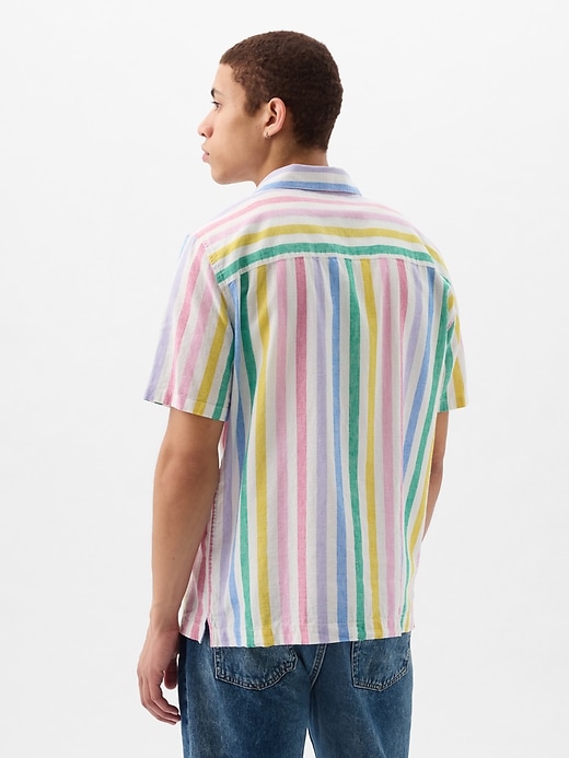 2 of 8 showing, with the color multi stripe of product Linen-Cotton Shirt
