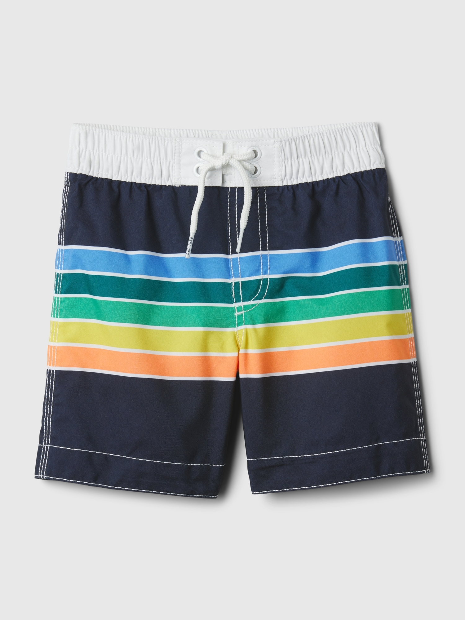 Gap Baby Recycled Swim Trunks In Retro Rainbow Stripe