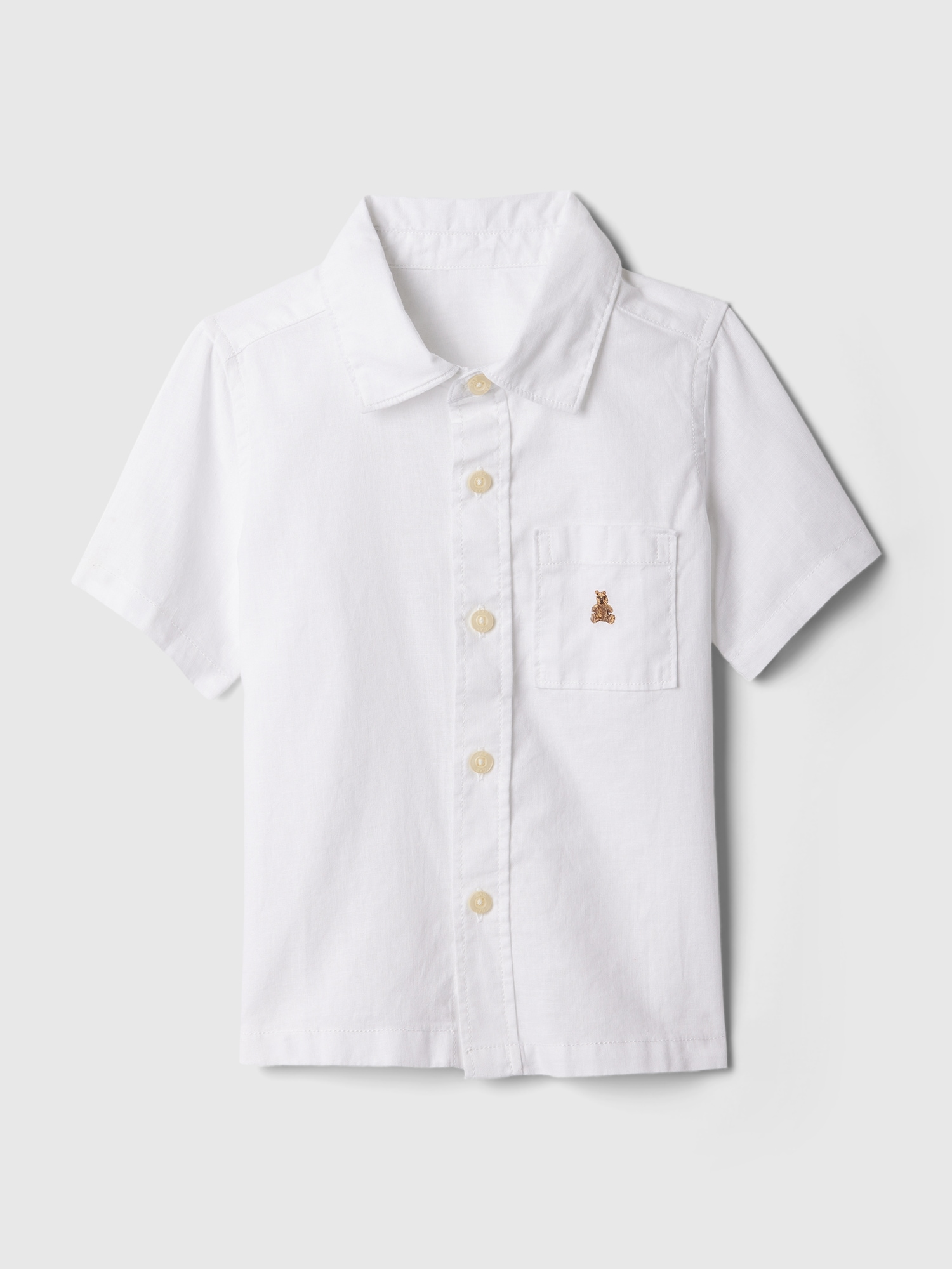 Gap Baby Linen-cotton Shirt In Optic White
