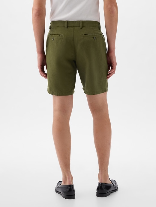 Image number 4 showing, 8" Linen-Cotton Shorts